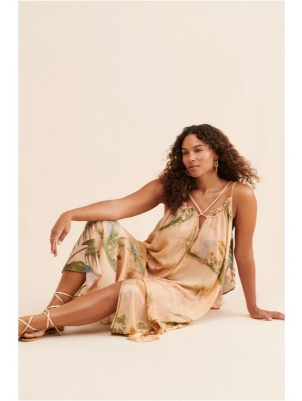 Tahnee Kelland × Anthropologie Strappy Floral Maxi Dress Nwot